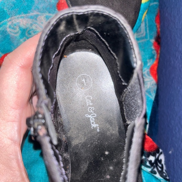 Cat&Jack little girls size 1 black first suede booty - Picture 6 of 8